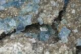 Blue-Green Cubic Fluorite on Smoky Quartz - China #147101-1